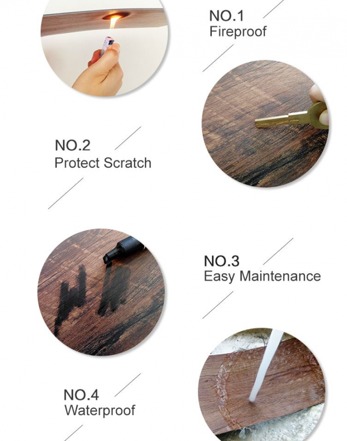 Planche de luxe en plastique de plancher de tuile de vinyle de PVC de grain en bois pour la pièce de danse